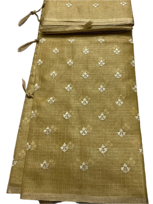 Elegant Tissue Kota Saree with Embroidery work