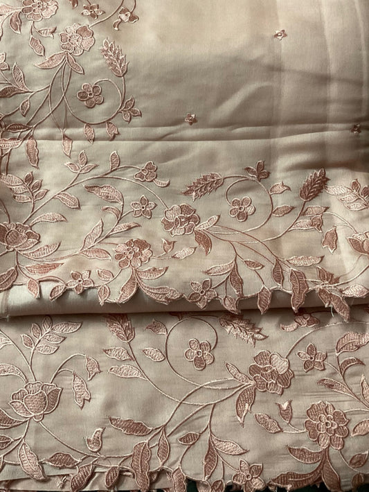 🌿 Graceful Semi Tussar Silk Embroidered Saree – A Blend of Elegance & Luxury ✨