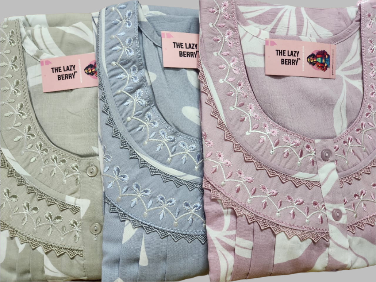 Graceful Everyday Nighties – Elegant Embroidery Meets Cozy Comfort