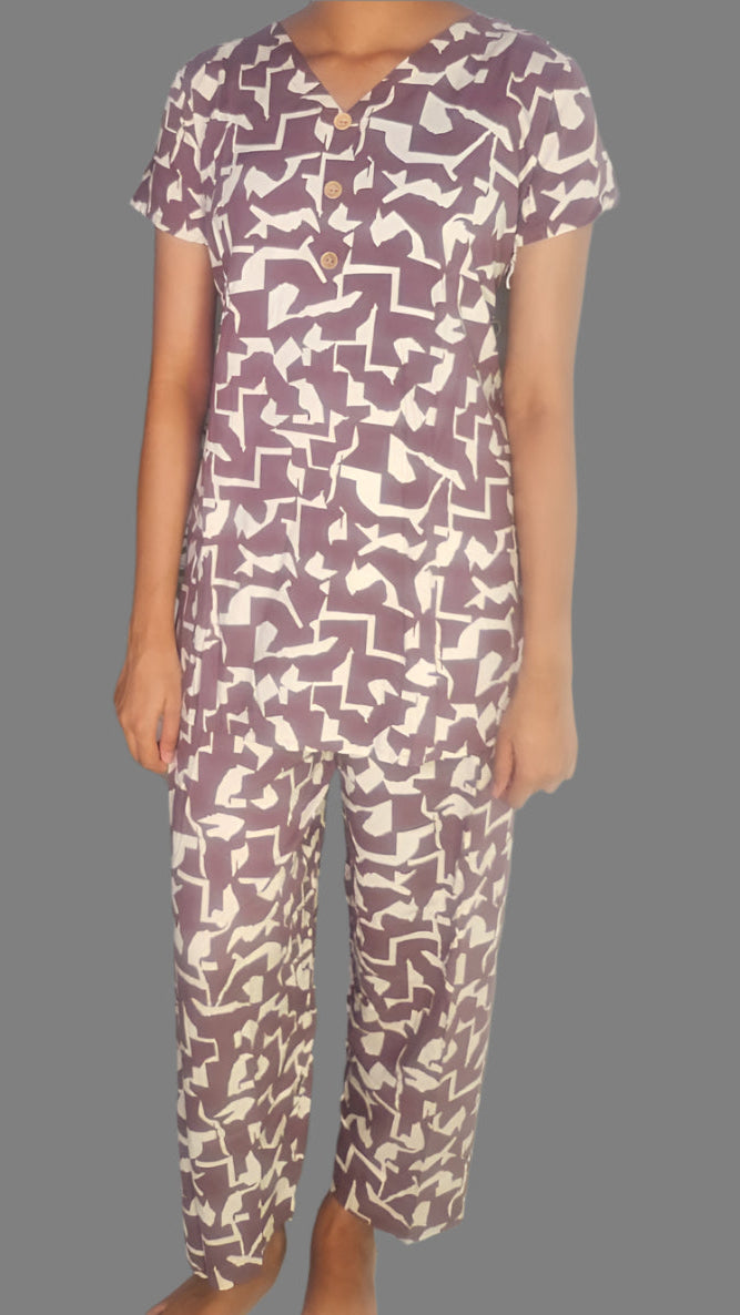 अमूर्त पशु प्रिंट को-ऑर्ड सेट