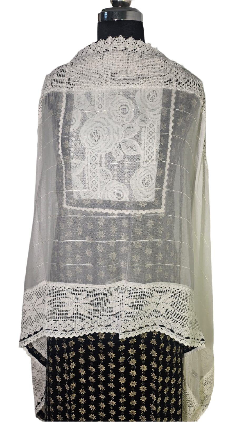 🖤 Classic Black & White Lace Suit – Timeless Elegance 🤍