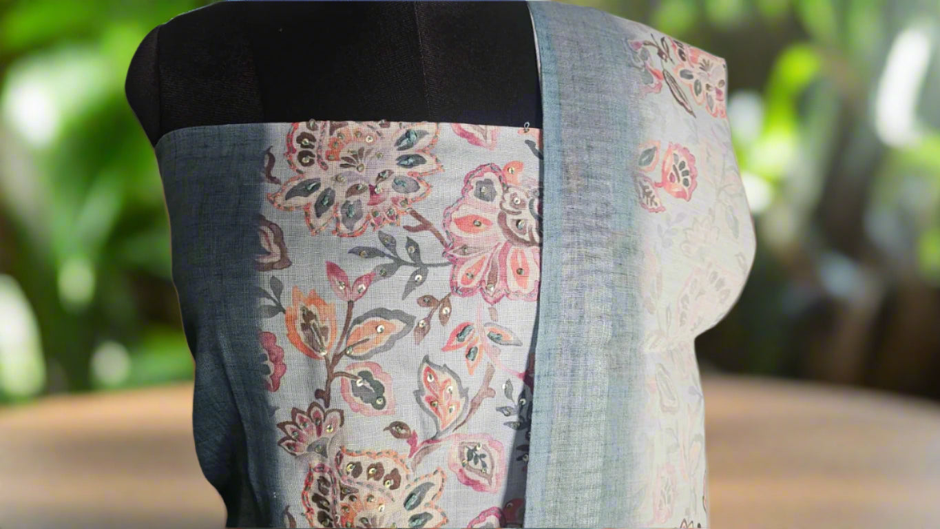 ✨ Elegant Floral Printed Linen Suit Set ✨