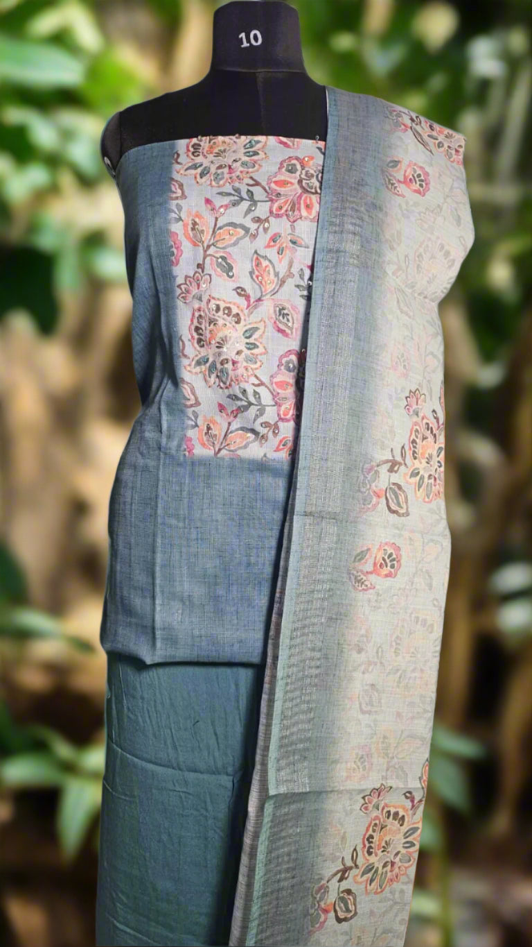 ✨ Elegant Floral Printed Linen Suit Set ✨