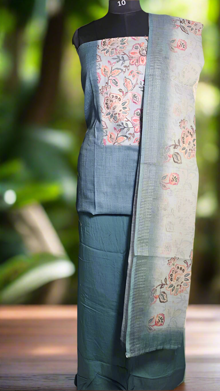 ✨ Elegant Floral Printed Linen Suit Set ✨