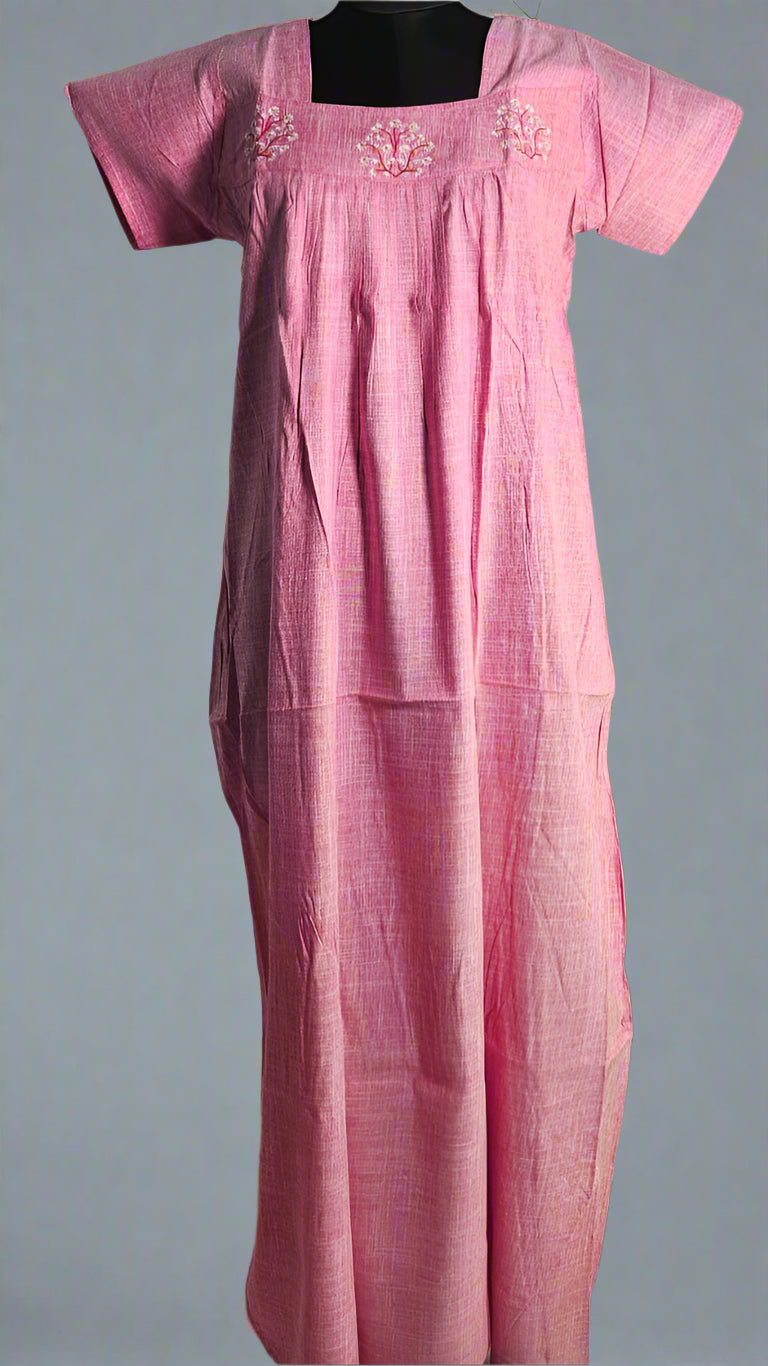 🌸 Elegant Mulmul Cotton Comfort Nightie – Soft, Stylish & All-Season Wear 🌸