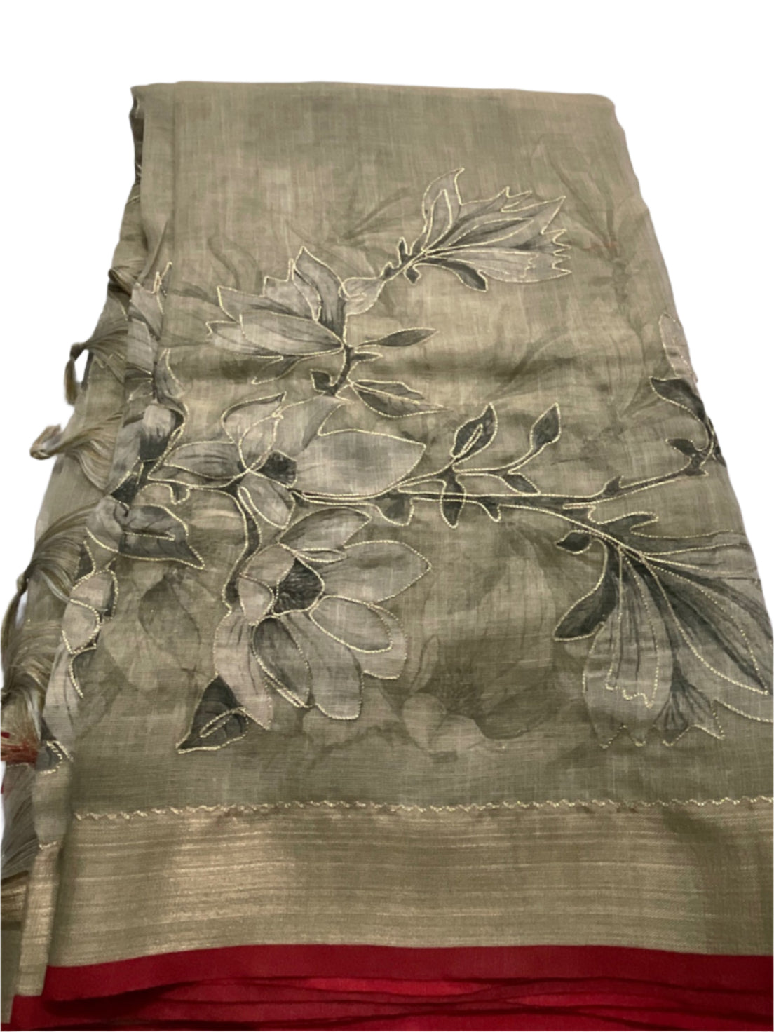 Elegant Semi Silk Saree with delicate applique handwork