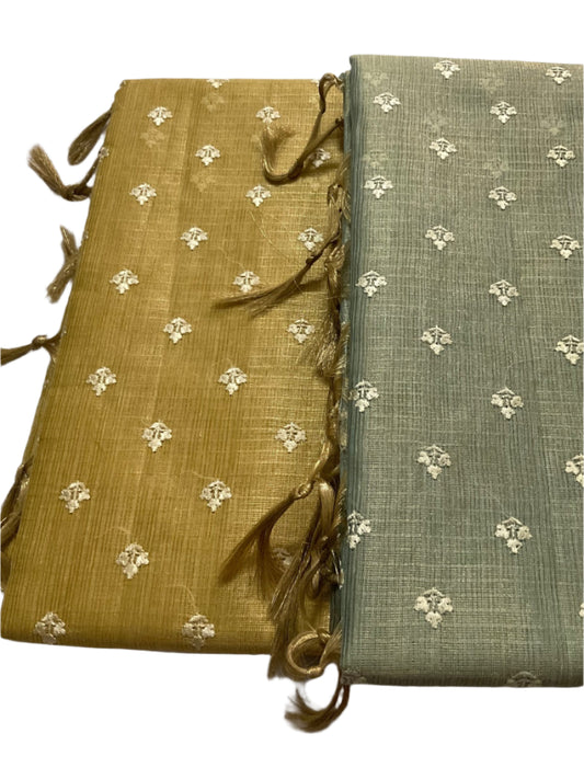 Elegant Tissue Kota Saree with Embroidery work