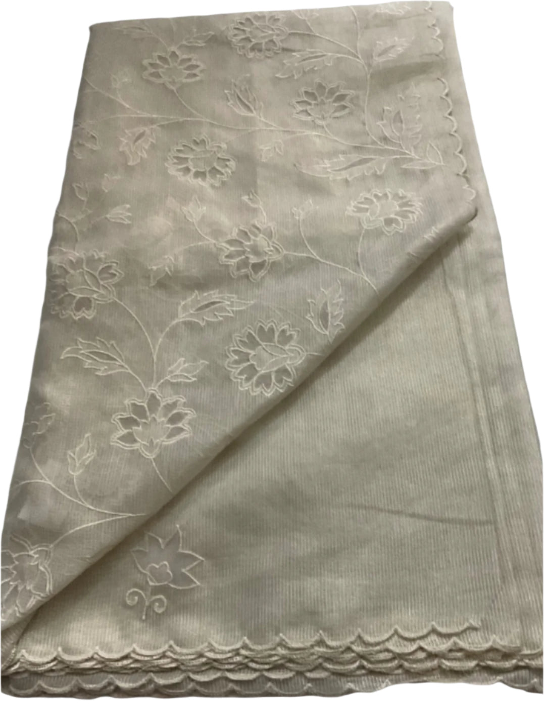 🤍 Timeless Beauty – White Kota Tissue with shadow work Saree 🤍