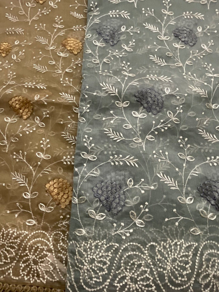 🌿 Elegant Embroidered Kota Silk Saree 🌿