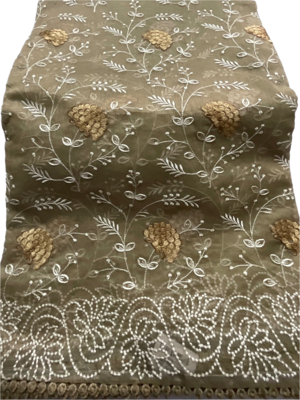 🌿 Elegant Embroidered Kota Silk Saree 🌿