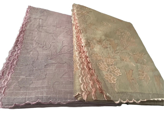 ✨ Elegant Kota DOria Shadow Saree – Sheer Beauty with Intricate Threadwork ✨