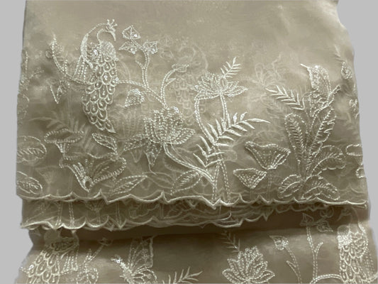 🌸 Elegant Embroidered Organza Saree – Timeless Grace 🌸